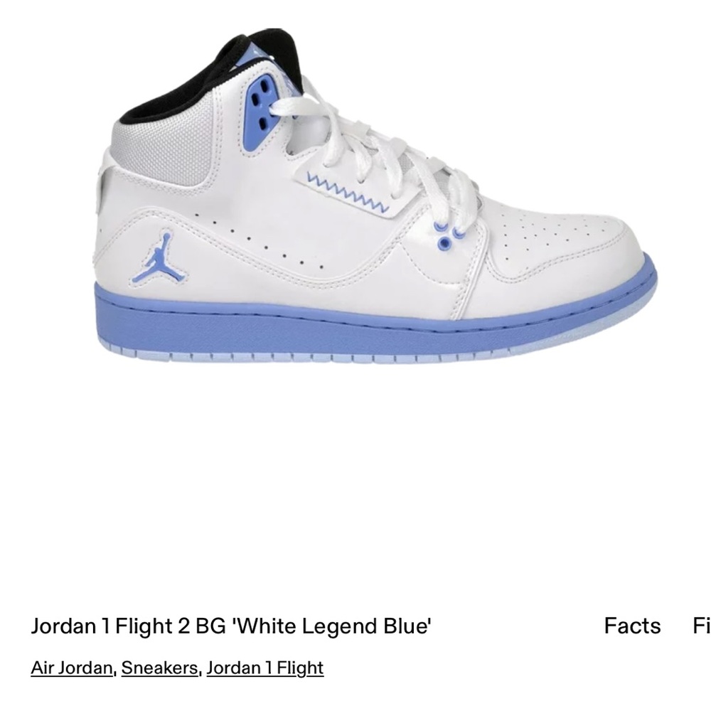Nike Air Jordan 1 Flight 2 Mid Shoes NC Blue
White Size 7Y Big Boy